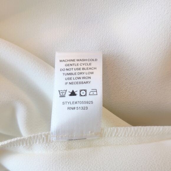 CeCe Cream Long Sleeve Tie Neck Mini Shirtdress with Black Bow Size Small - Picture 7 of 7